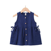 Summer Kids Girls Dress Cotton O-Neck-Veeddydropshipping